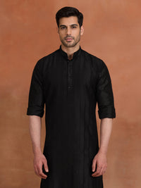 BLACK PINTUCK COTTON KURTA