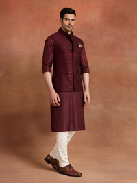 MERLOT EMBROIDERED WAISTCOAT