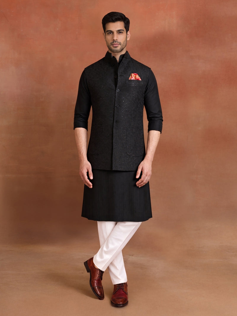 EBON EMBELLISHED WAISTCOAT