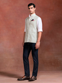THE TEXTURED LINEN WAISTCOAT
