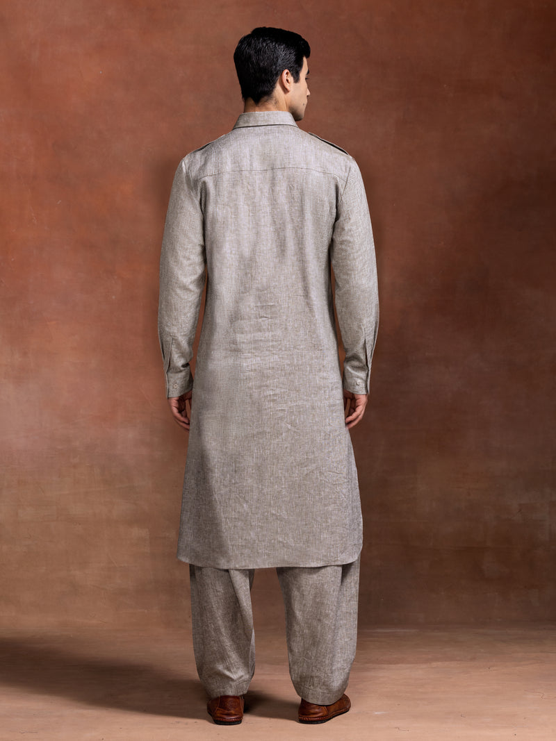 THE TAUPE PATHANI KURTA