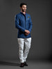 PATTERNED ROYAL BLUE BANDHGALA JACKET