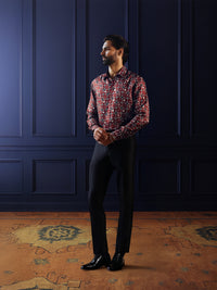 MAROON HERITAGE PRINT SHIRT