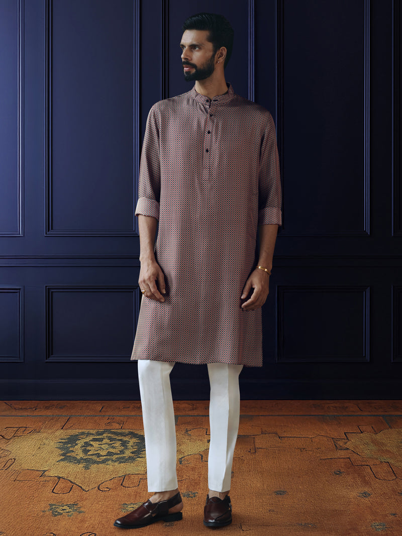 MAROON MIST PRINTED KURTA