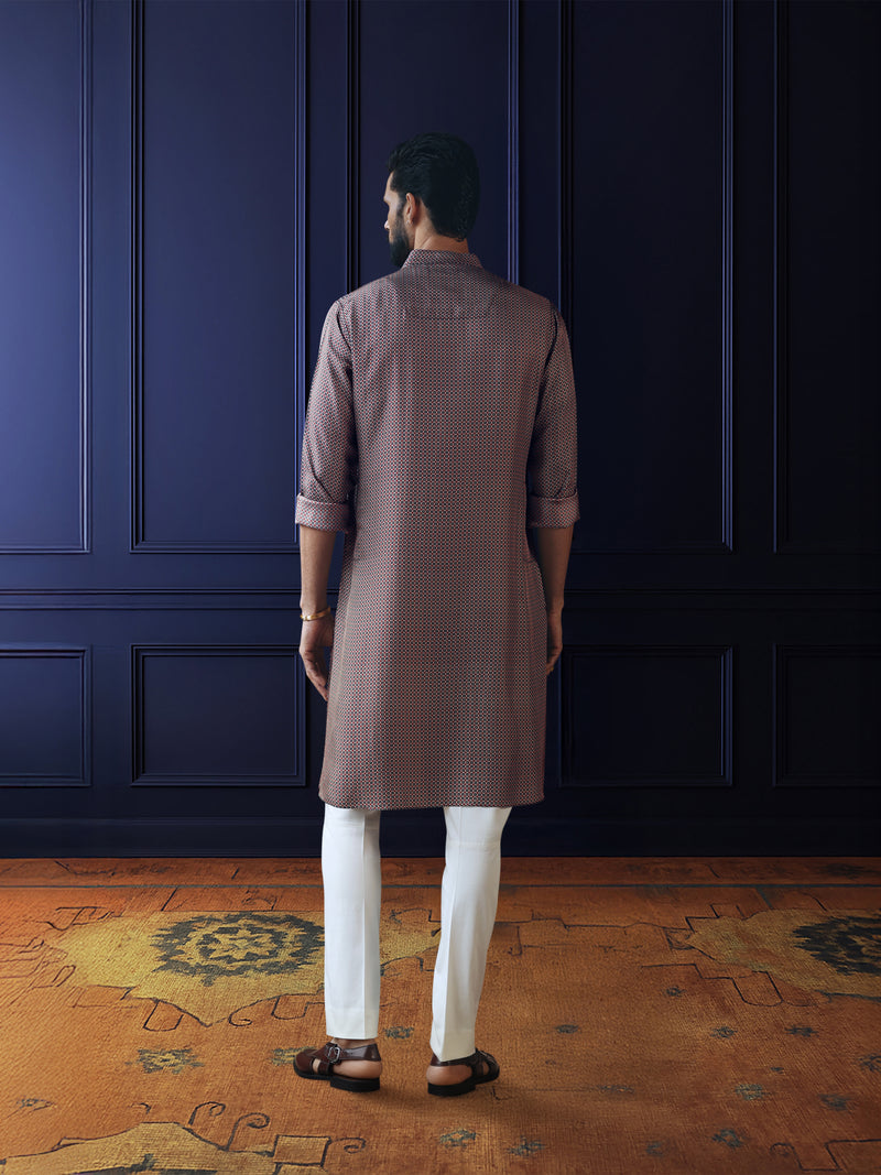 MAROON MIST PRINTED KURTA