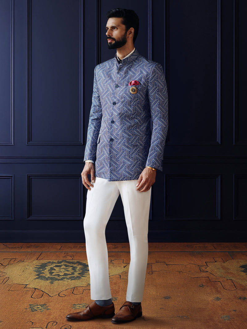 GEOMETRIC WEAVE BANDHGALA