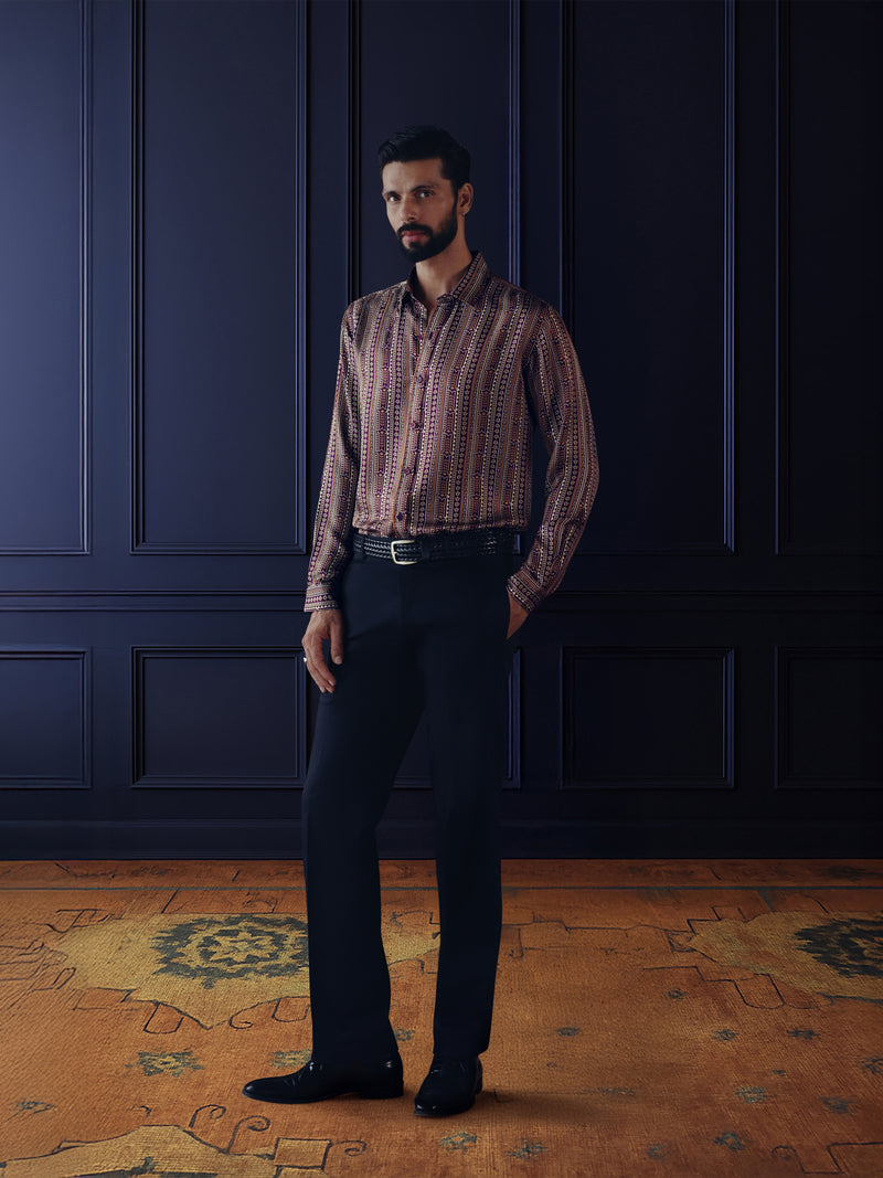 PATTERNED SILK SHIRT