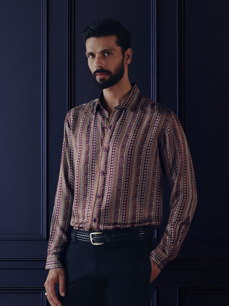PATTERNED SILK SHIRT