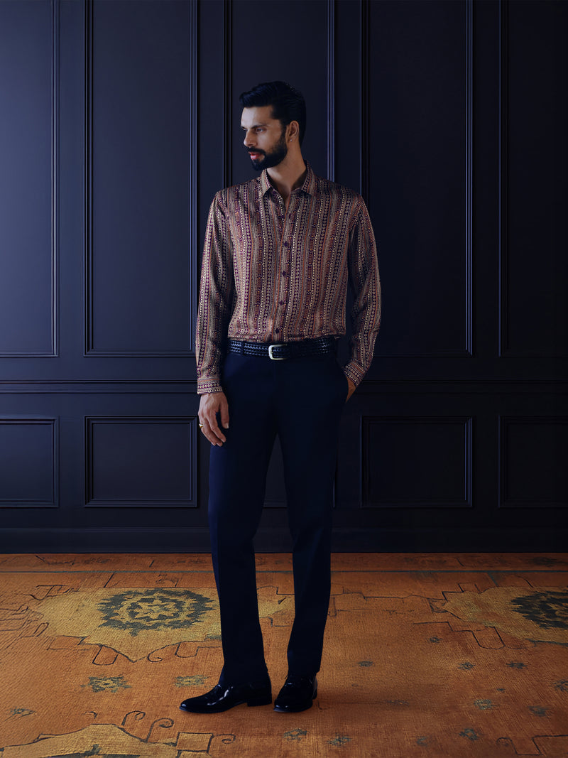PATTERNED SILK SHIRT