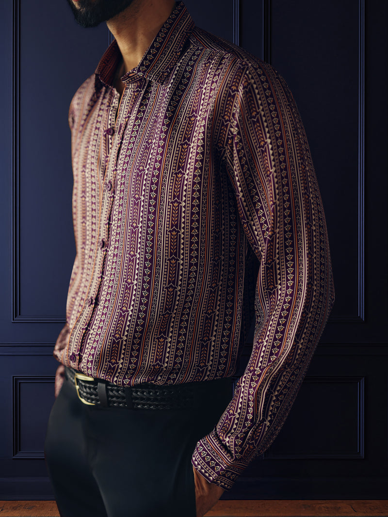 PATTERNED SILK SHIRT