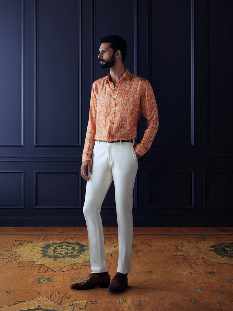 SAFFRON HERITAGE PRINTED SHIRT