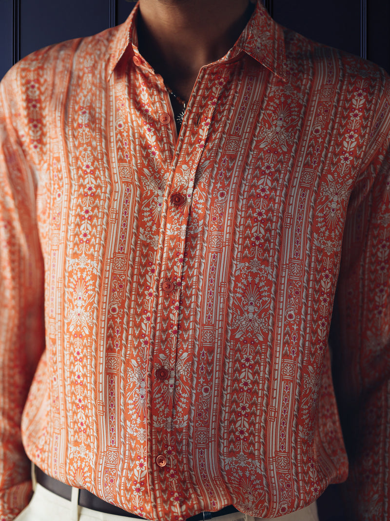 SAFFRON HERITAGE PRINTED SHIRT