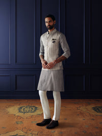 IVORY MATRIX WAISTCOAT