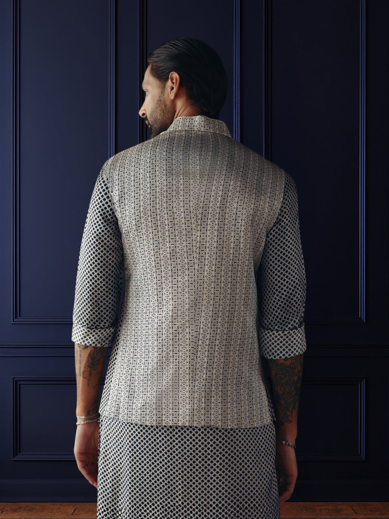 IVORY MATRIX WAISTCOAT