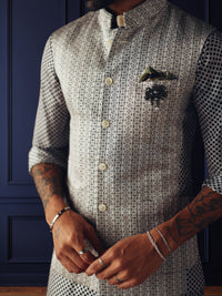 IVORY MATRIX WAISTCOAT