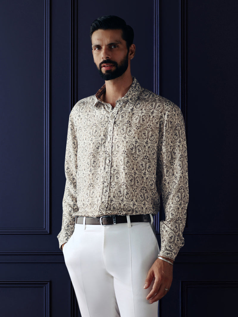 PATTERNED SILK SHIRT