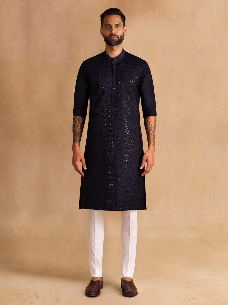 INDIGO ORNATE KURTA