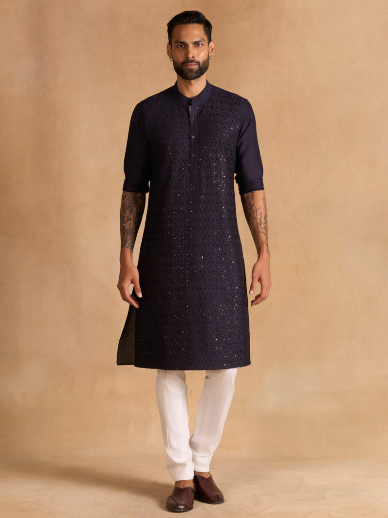 INDIGO ORNATE KURTA
