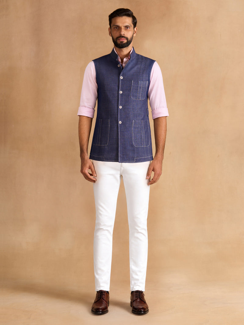 BLUE UTILITY WAISTCOAT