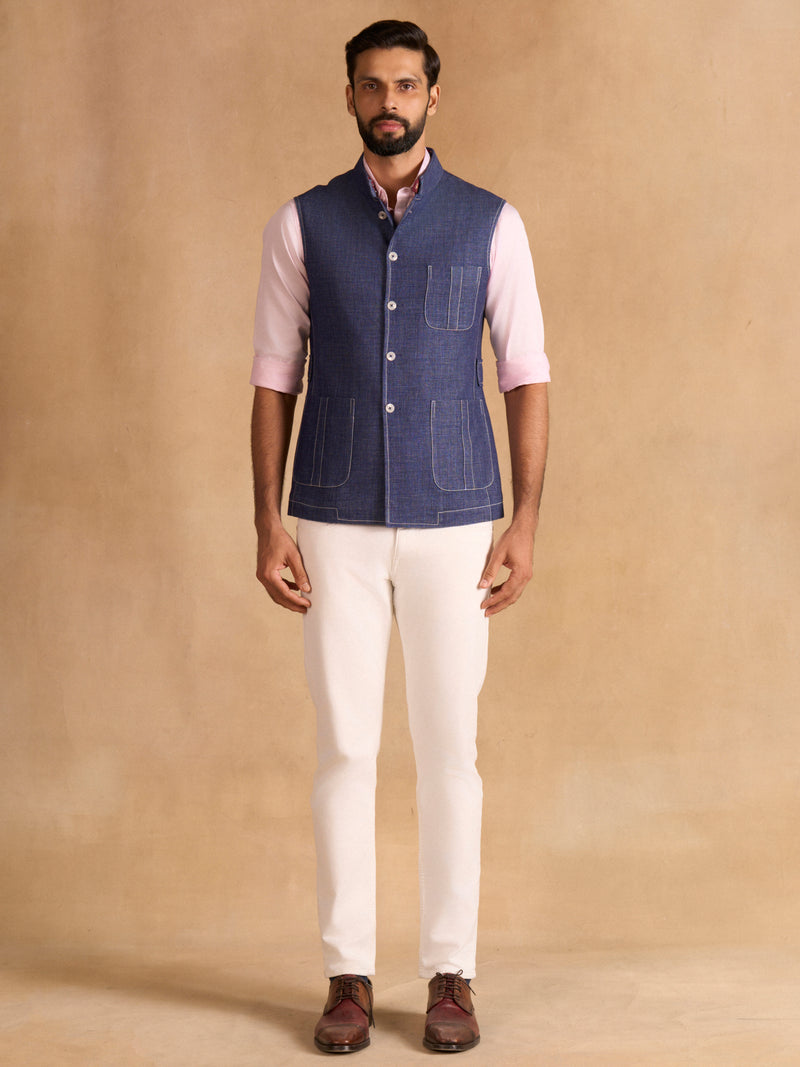 BLUE UTILITY WAISTCOAT