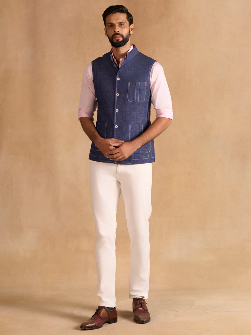 BLUE UTILITY WAISTCOAT