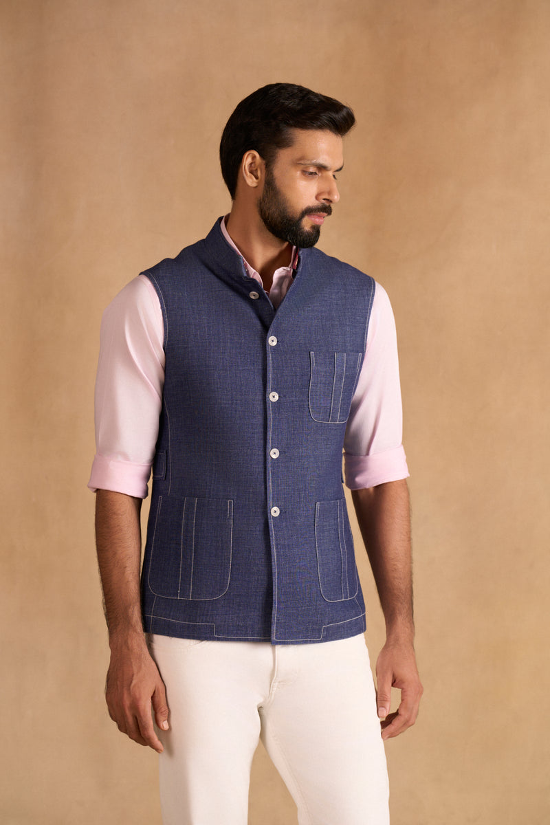 BLUE UTILITY WAISTCOAT