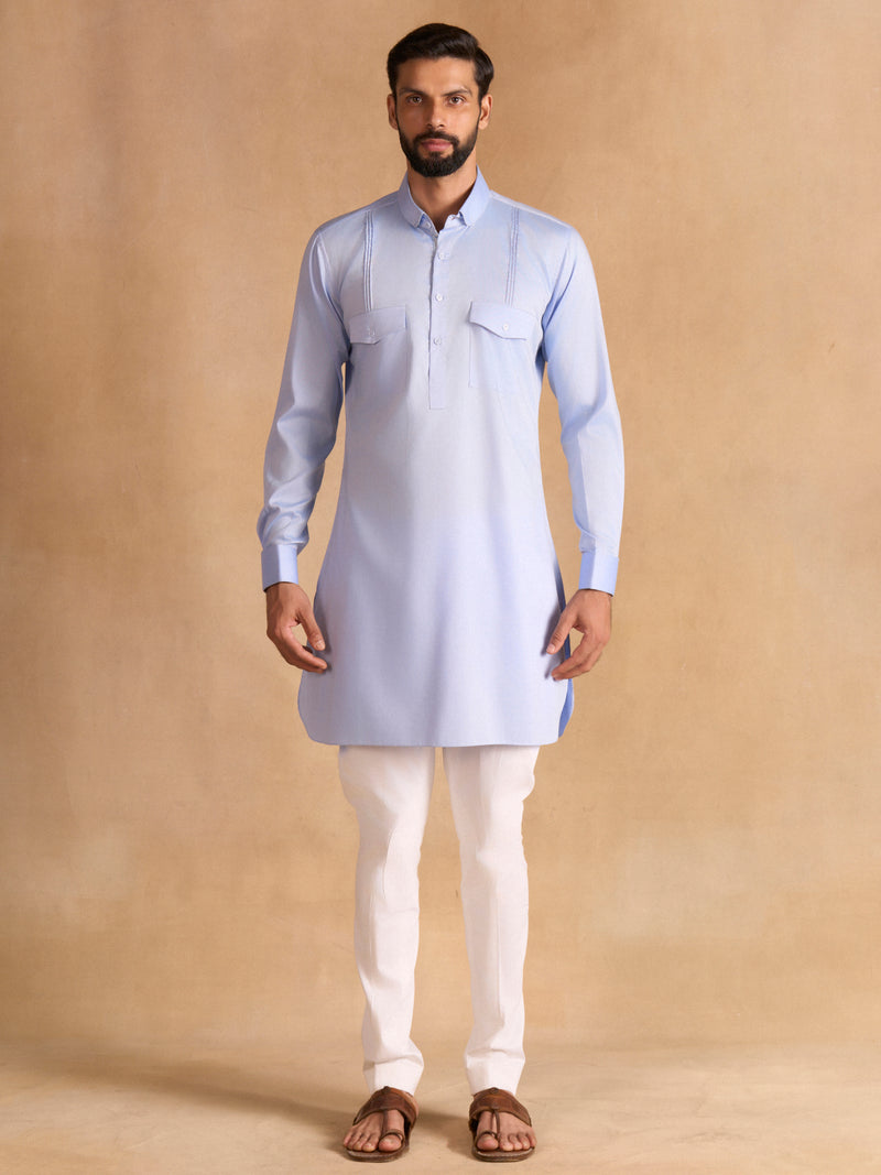 AZURE PATHANI KURTA