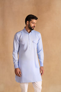 AZURE PATHANI KURTA