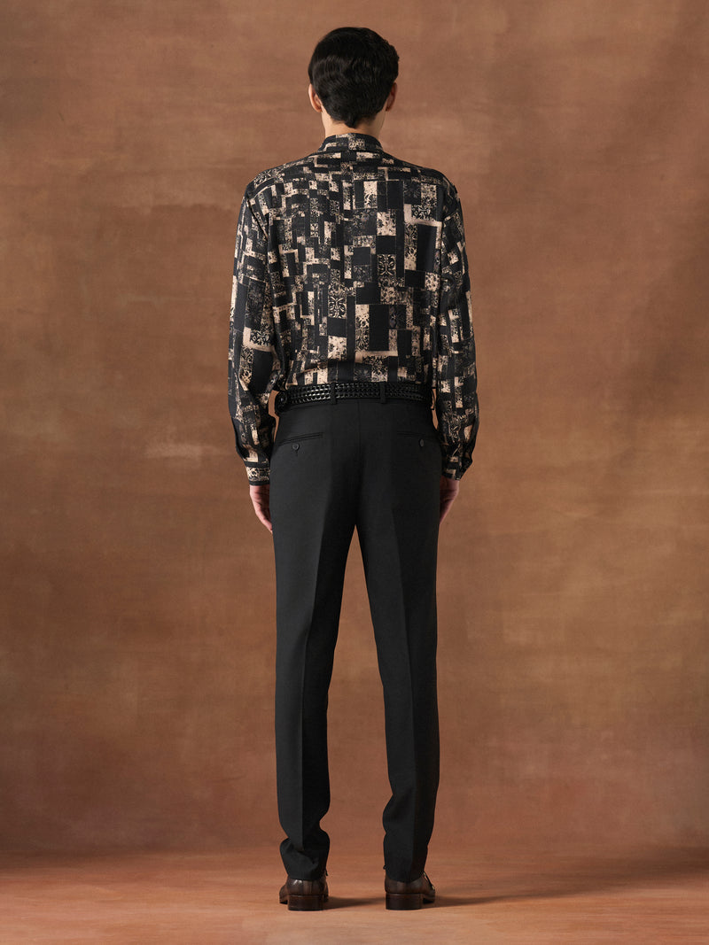 STONE PRINT SILK SHIRT