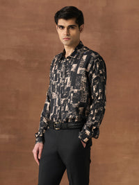 STONE PRINT SILK SHIRT
