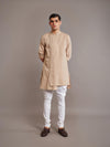 BEIGE LINEN KURTA