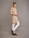 BEIGE LINEN KURTA