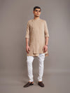 BEIGE LINEN KURTA