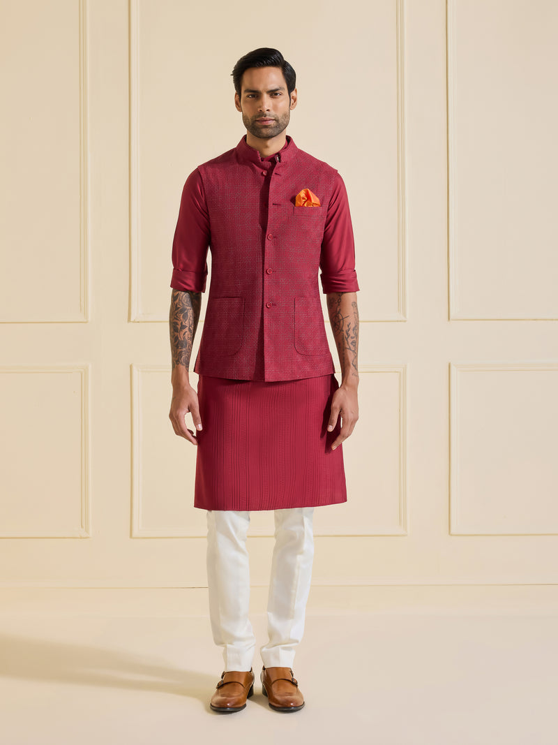 THE TIMELESS MAROON ARISTOCRAT WAISTCOAT