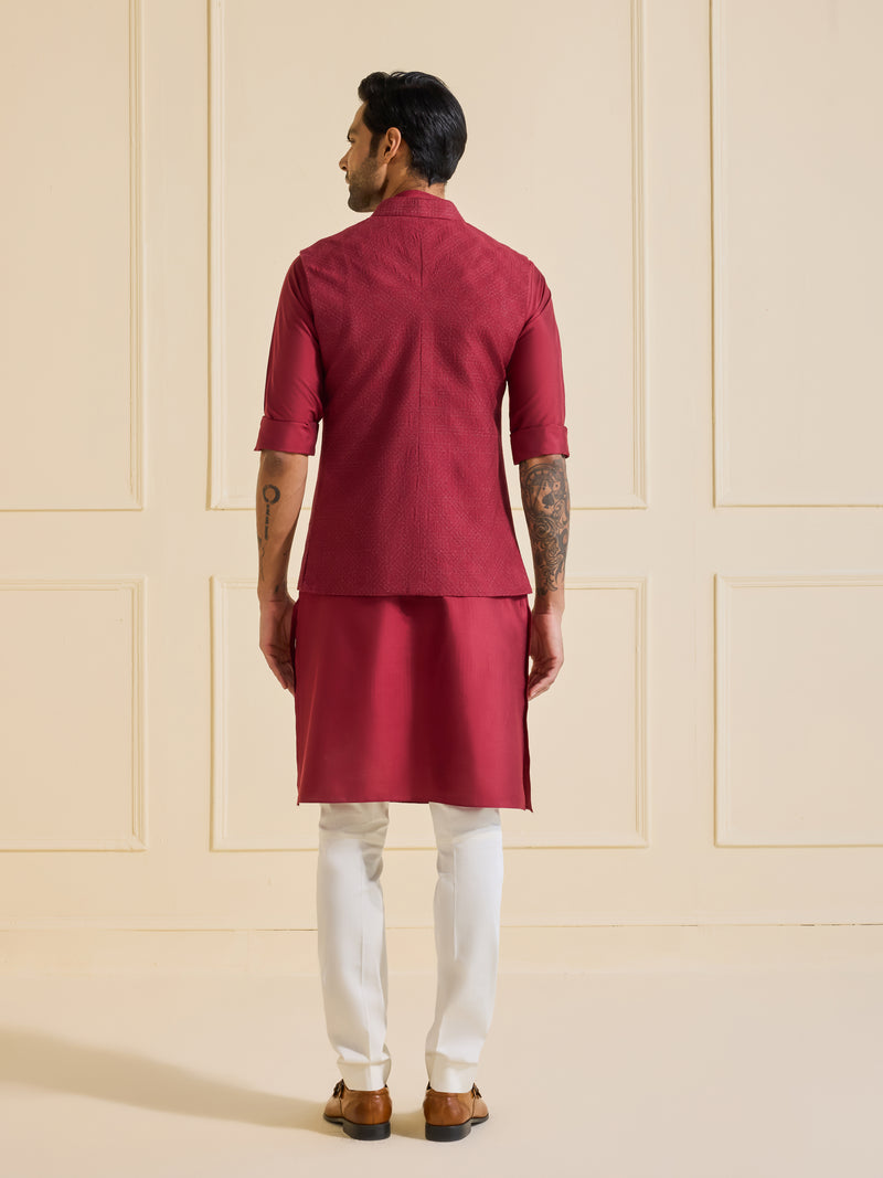 THE TIMELESS MAROON ARISTOCRAT WAISTCOAT