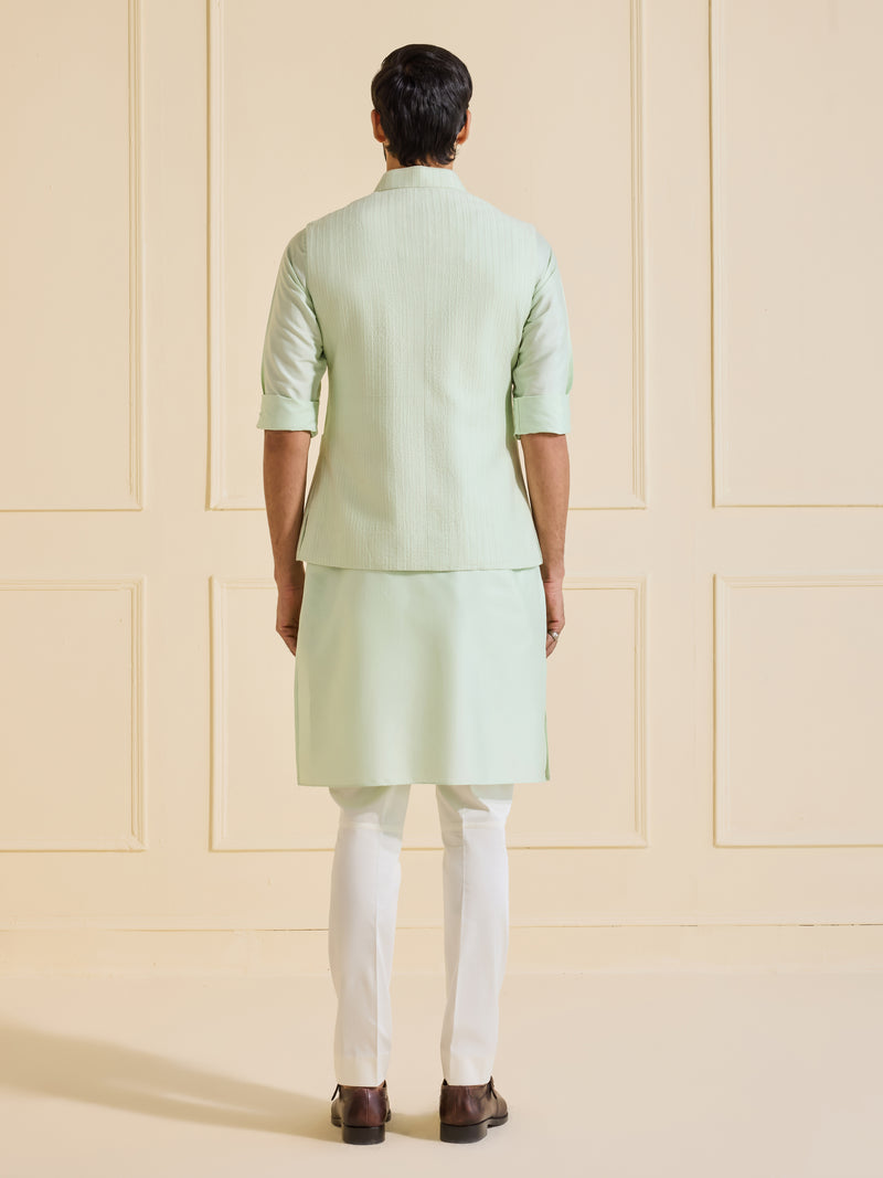 THE VERDANT AURA: LUXE MINT WAISTCOAT