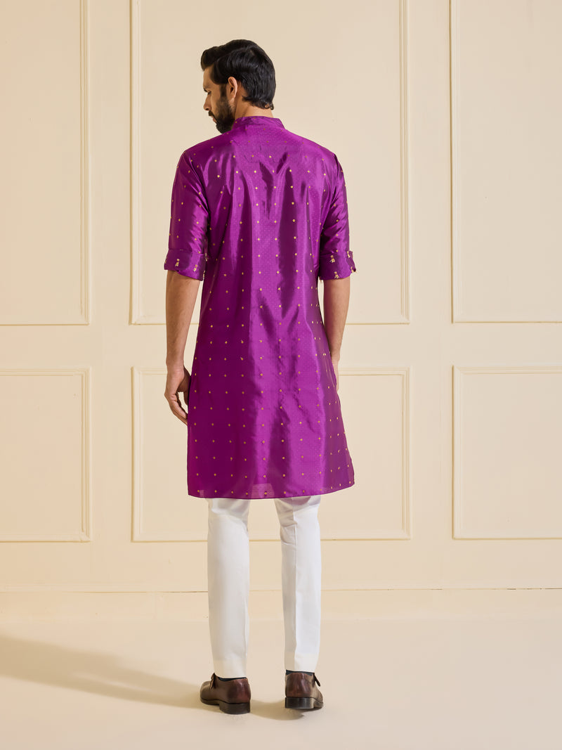 THE OPULENT FLARE: GOLDEN PURPLE KURTA