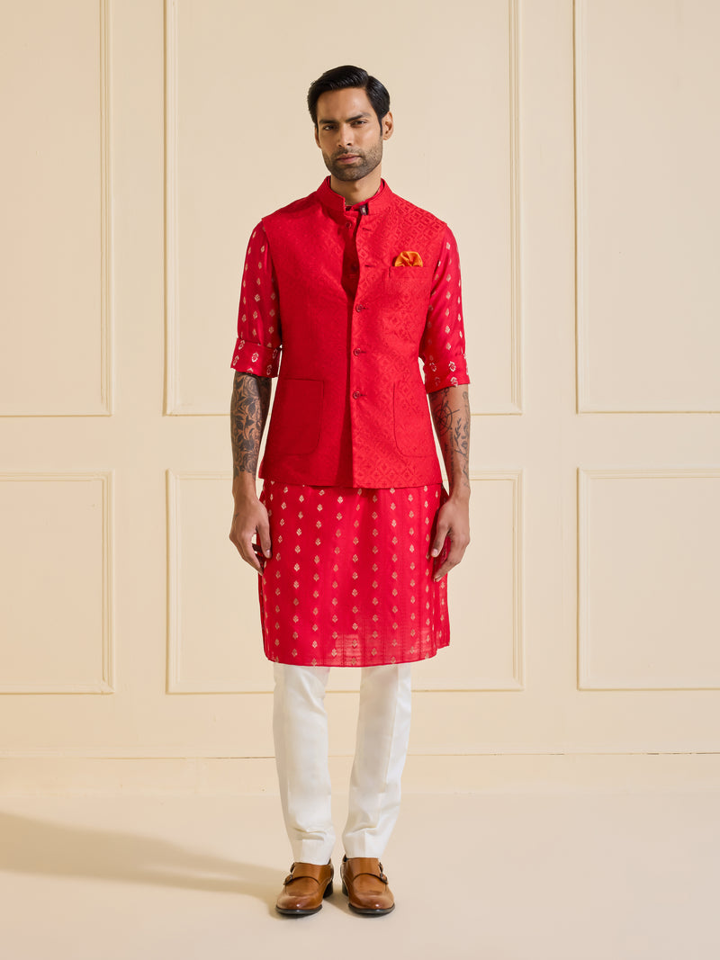 THE REGAL SCARLET REVERIE WAISTCOAT