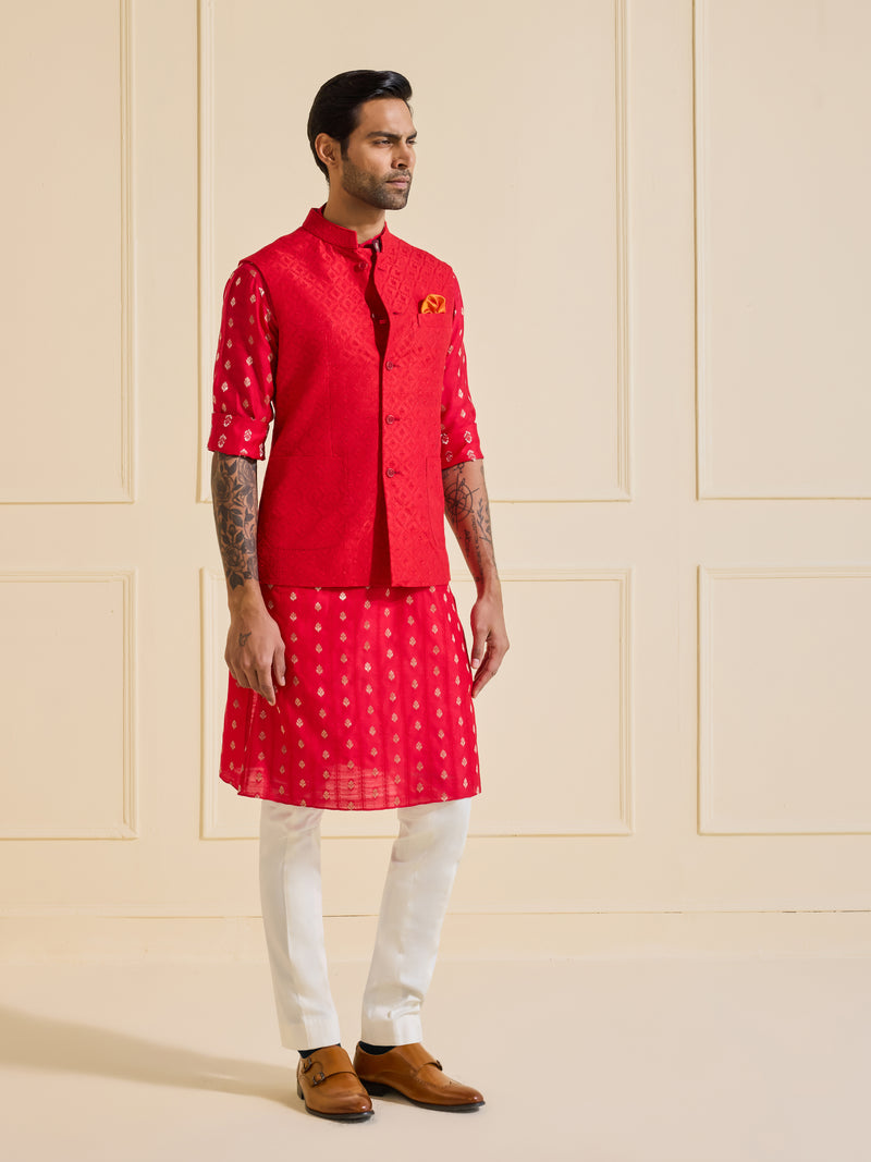 THE REGAL SCARLET REVERIE WAISTCOAT