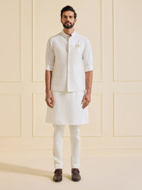 OPULENT IVORY WHISPERS: A WAISTCOAT OF TIMELESS ELEGANCE