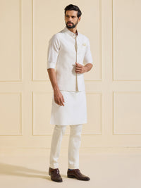 OPULENT IVORY WHISPERS: A WAISTCOAT OF TIMELESS ELEGANCE
