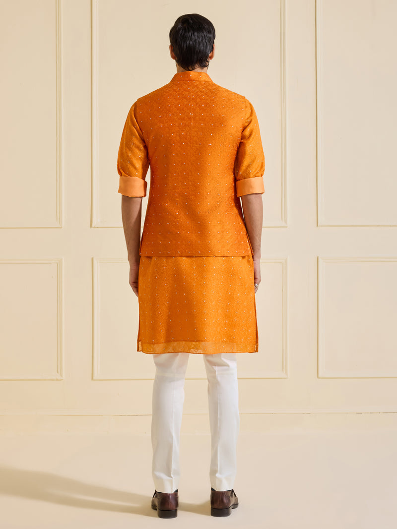 RAVISHING ROSHNI: AN EXQUISITE ORANGE WAISTCOAT