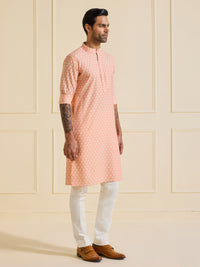 THE ORNATE PEACH BLOSSOM KURTA