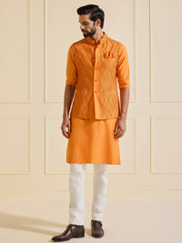 TANGERINE GRANDEUR: THE TEXTURED REGAL WAISTCOAT