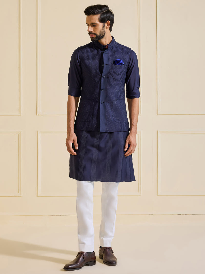 TWILIGHT SERENADE: THE MAJESTIC DEEP BLUE WAISTCOAT
