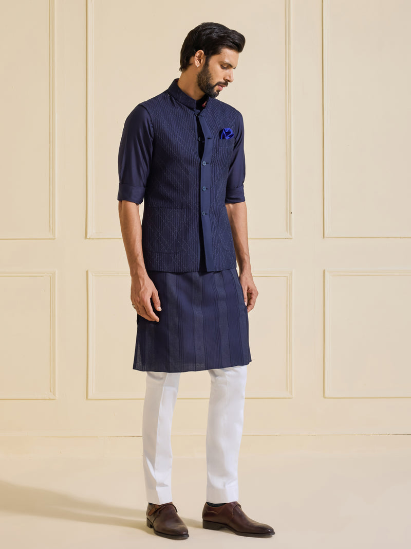 TWILIGHT SERENADE: THE MAJESTIC DEEP BLUE WAISTCOAT