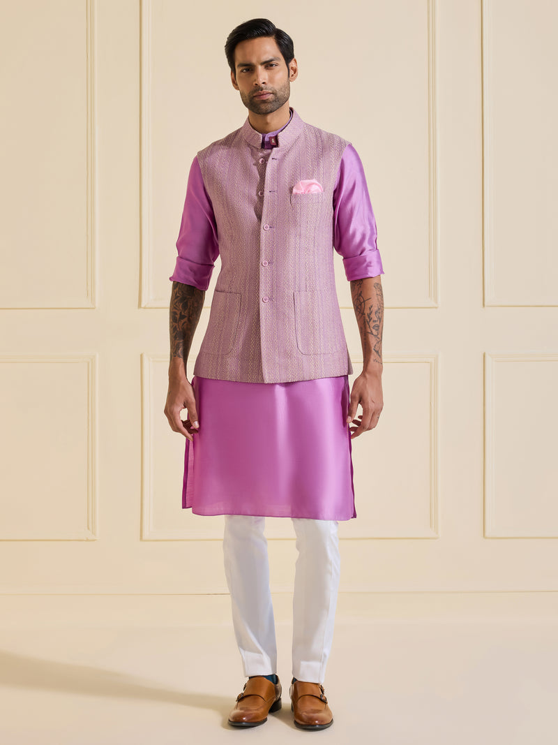 THE IMPERIAL LAVENDER EMBROIDERED WAISTCOAT