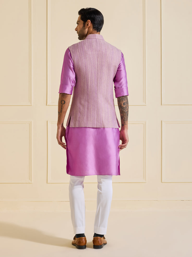 THE IMPERIAL LAVENDER EMBROIDERED WAISTCOAT