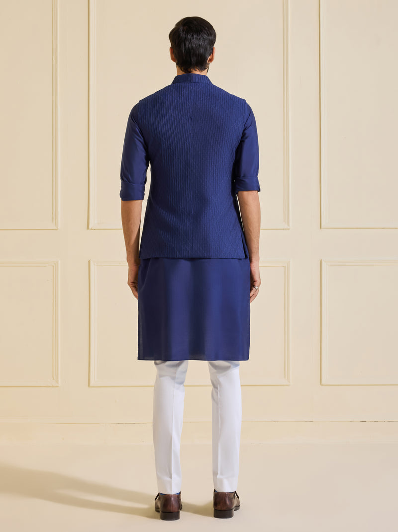 MIDNIGHT MIRAGE: THE LUXE DEEP BLUE WAISTCOAT