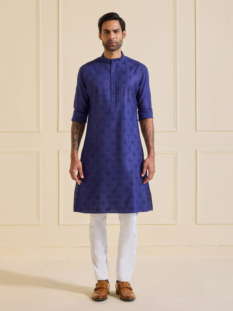 THE REGAL SPLENDOUR: NAVY BLUE KURTA